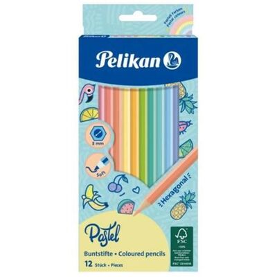 Pelikan Kuru Boya Kalemi Pastel Renkler 12li - 1