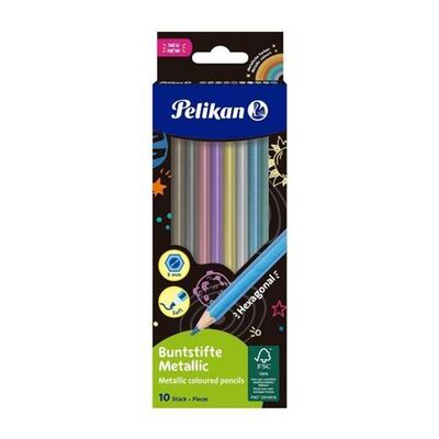 Pelikan Metalik Renkler 10lu Kuru Boya - 1