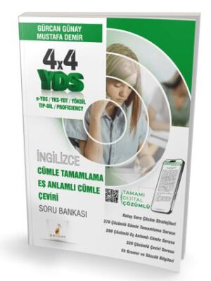 YDS İngilizce 4x4 Cümle Tamamlama Eş Anlamlı Cümle Çeviri Soru Bankası - 1