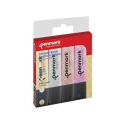 Penmark Fosforlu Kalem 4 Lü Asetat Karışık Renk Simli - Penmark