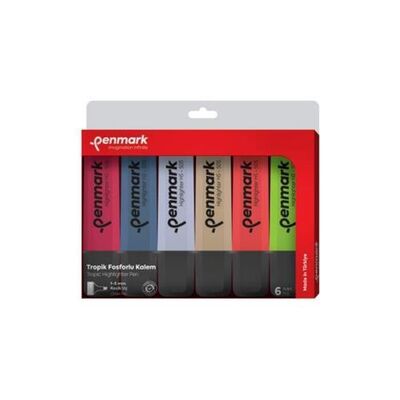 Penmark Fosforlu Kalem 6 Lı Asetat Karışık Renk