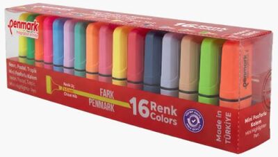 Penmark Mini Fosforlu Kalem 16 Lı Neon+Pastel+Tropik - 2