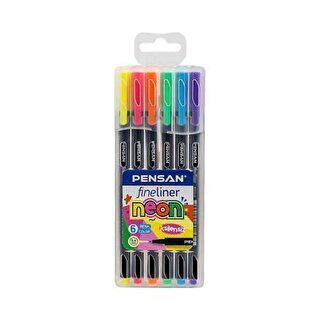 Pensan Fineliner 6 Lı Neon Pvc Kutu 6300 - 1