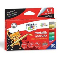 Pensan Kidz Temizlenebilir 7 Renk Metalik Markör Kalem - Pensan