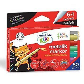Pensan Kidz Temizlenebilir 7 Renk Metalik Markör Kalem - 1