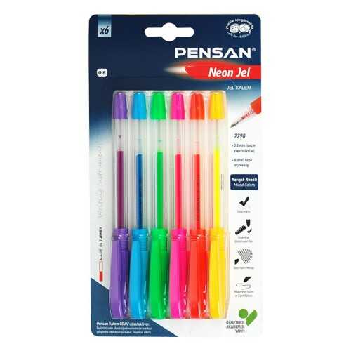 Pensan Neon Jel Kalem 6 Lı Karışık Blister