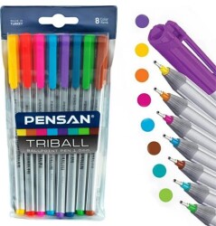 Pensan Triball Tükenmez Kalem Renkli 8 Li Vakumlu - 2