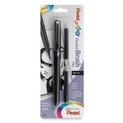 Pentel Fırça Kalem Seti Yedekli Siyah