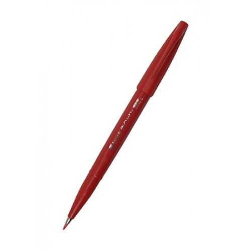 Pentel İmza Kalemi Fırça Uçlu Kırmızı