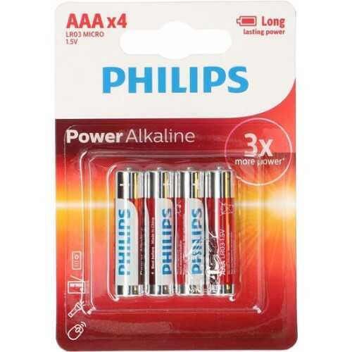 Philips Power Alkaline AAAx4 Blister 