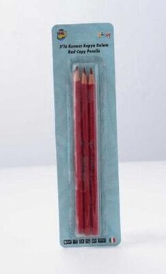 Pigui Kırmızı Kopya Kalemi 3`lü Blister - 1