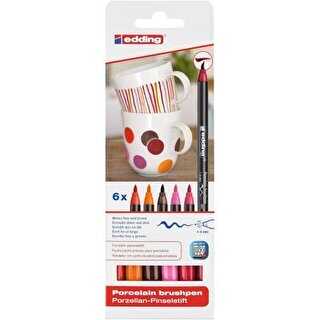 Edding 4200 Porselen Kalemi 6Lı Set Karışık Sıcak Renkler