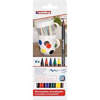 Edding 4200 Porselen Kalemi 6`lı Set Karışık Ana Renkler