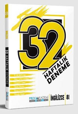 Pruva Akademi 8. Sınıf İngilizce 32 Haftalık Deneme - 1