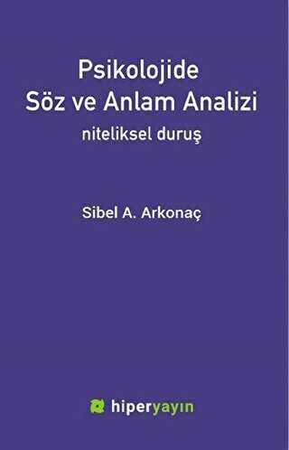 Psikolojide Söz ve Anlam Analizi - Hiperlink Yayınları