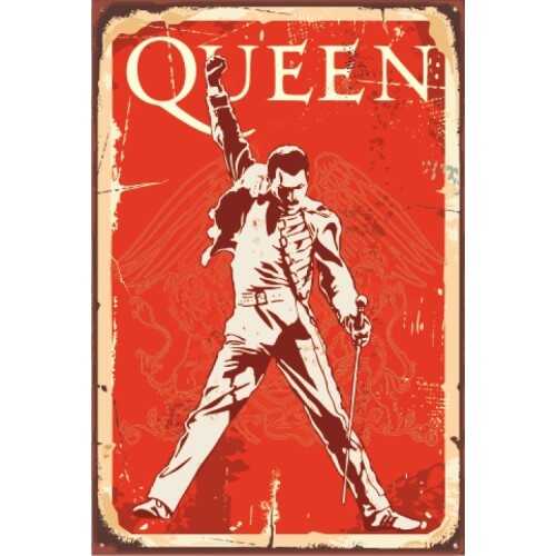Queen Freddie Mercury Retro Vintage Ahşap Poster