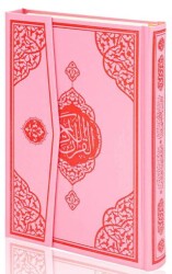 Rahle Boy Bilgisayar Hatlı Arapça Cilt Bezi Mıklepli Kuran-ı Kerim - Pembe - Furkan Neşriyat