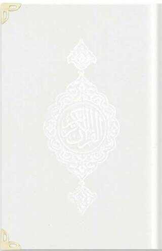 Rahle Boy Kadife Kur`an-ı Kerim Beyaz, Yaldızlı, Mühürlü A3 - 1
