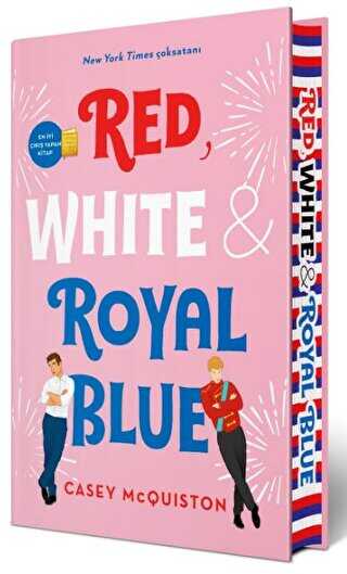 Red, White & Royal Blue Yan Boyamalı Ciltli Özel Baskı