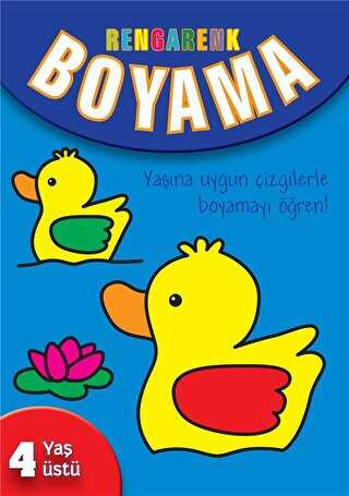 Rengarenk Boyama - 4 Yaş Üstü - Mavi Kitap - Parıltı Yayınları