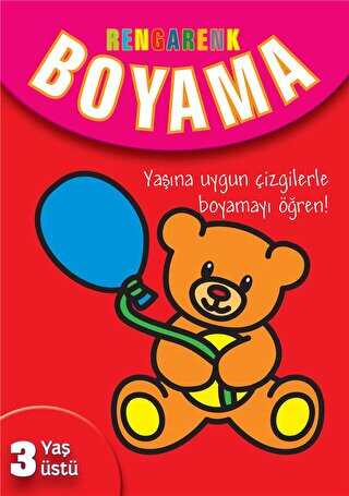 Rengarenk Boyama - 3 Yaş Üstü - Kırmızı Kitap