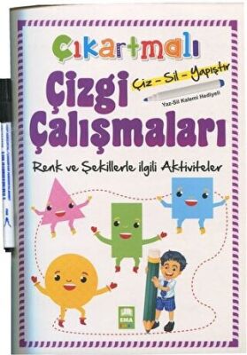 Çıkartmalı Çizgi Çalışmaları Renk ve Şekillerle İlgili Aktiviteler kapağı