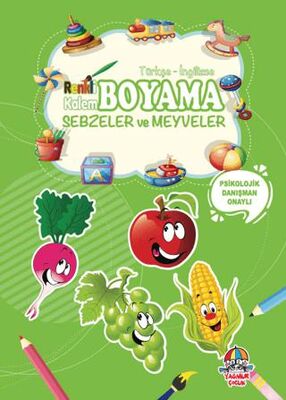 Renkli Kalem Boyama - Sebzeler ve Meyveler
