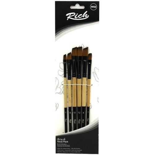 Rich Fırça Yeni Seri 04 Yan Kesik 6 Lı Set