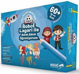 Robot Lagari ile Adım Adım Öğreniyorum - Okul Öncesi Eğitim Seti 60 Ay ve Üstü - Mavi Uçurtma Yayınları