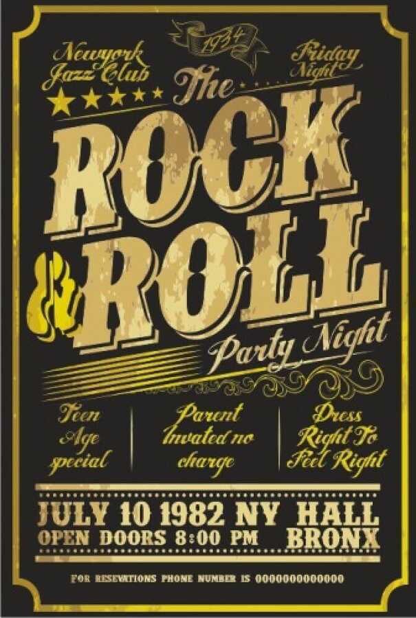 Rock Roll Retro Vintage Ahşap Poster