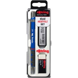 Rotring Tikky Min Silgi 3Lü Okul Seti 0.7 Mavi - Rotring