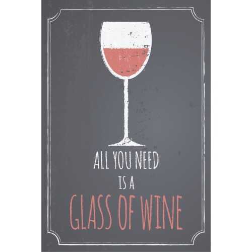 Şarap Reto Vintage Ahşap Poster
