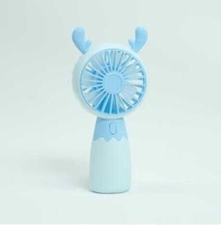 Şarjlı El Fanı Mavi Geyik Kulaklı - 1