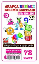 Arapça Resimli Kelime Kartları 13 - Sayı, Renk ve Şekil 72 Kart - Emin Yayınları