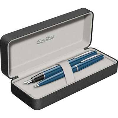 Scrikss 33 Dolma Kalem + Tükenmez Kalem Takım Lacivert - 1