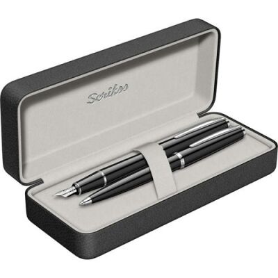 Scrikss 33 Dolma Kalem + Tükenmez Kalem Takım Siyah - 1