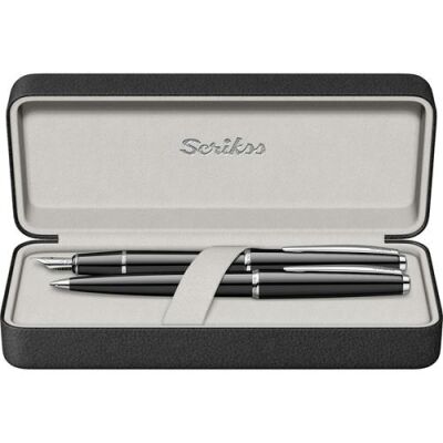 Scrikss 33 Dolma Kalem + Tükenmez Kalem Takım Siyah - 2