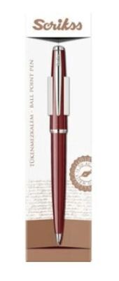 Scrikss 33 Vintage Tükenmez Kalem Bordo Şeffaf Ambalaj - 1