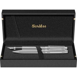 Scrikss 722W Dolma Kalem - Tükenmez Kalem Takım Krom - 2