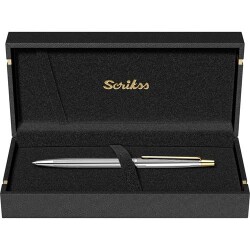 Scrikss Çizgi Desenli Gold Chrome Tükenmez Kalem Lüks Kutuda 711L - 2