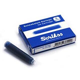 Scrikss Dolma Kalem Kartuşu Mavi 6Lı Paket - 1