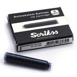 Scrikss Dolma Kalem Kartuşu Siyah 6Lı Paket - Scrikss