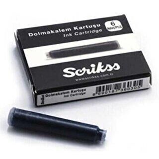 Scrikss Dolma Kalem Kartuşu Siyah 6Lı Paket - 1