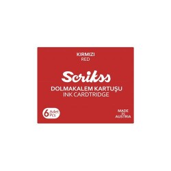 Scrikss Dolmakalem Kartuşu Kırmızı 6`Lı Paket - Scrikss
