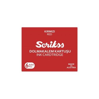 Scrikss Dolmakalem Kartuşu Kırmızı 6`Lı Paket - 1