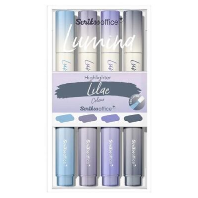 Scrikss Lumına Fosforlu Kalem Lılac 4 Lü Set - 1