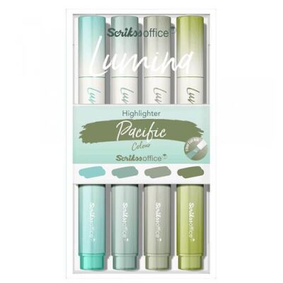 Scrikss Lumına Fosforlu Kalem Pacific 4 Lü Set - 1
