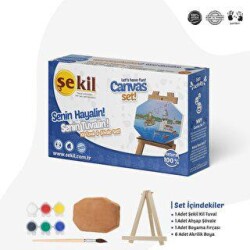 Şekil Kil Tuval Ve Şövale Seti - Şekil Kil