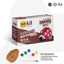 Şekil Seramik Obje Uğur Böceği Kumbara Boyama Seti - Şekil Kil