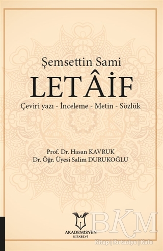 Şemsettin Sami Letaif - Akademisyen Kitabevi